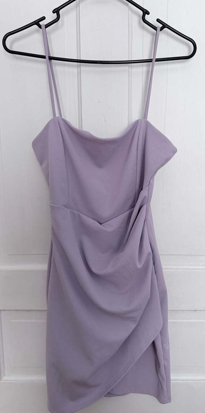 NWT Windsor Lavender Crepe Wrap Mini Dress Size L wedding guest